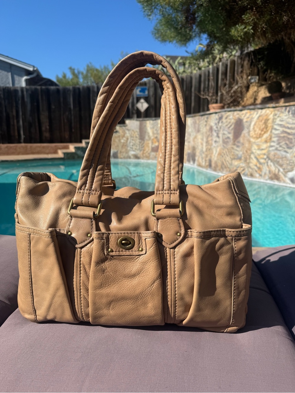Marc by Marc Jacobs Tan Leather Shoulder Satchel